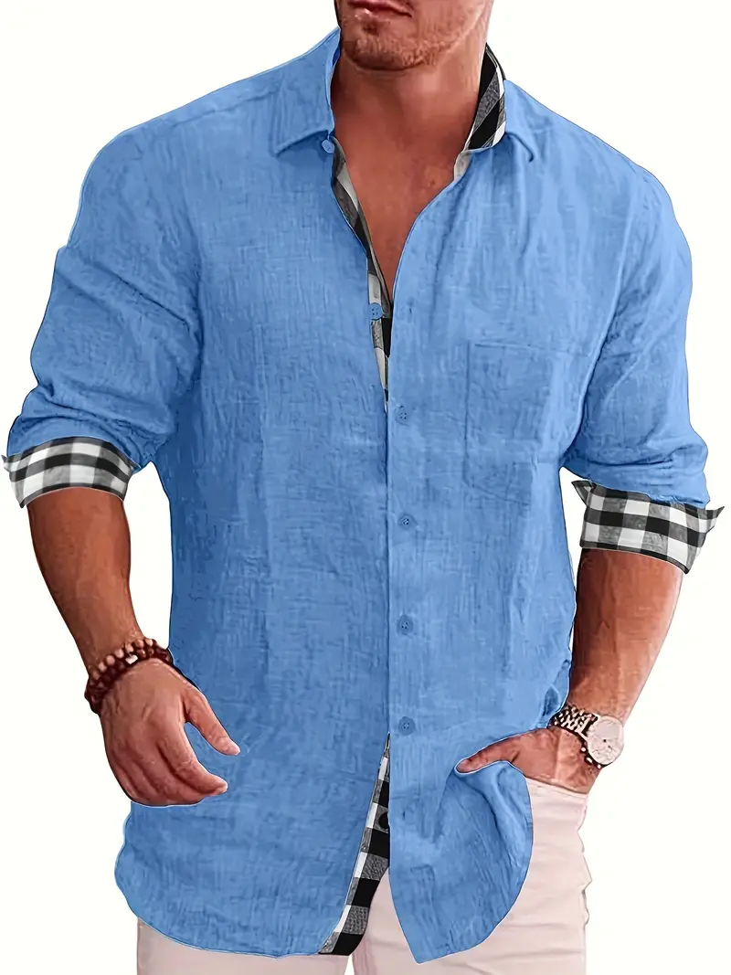 Liz® | Long Sleeve Shirt With Checked Pattern For Men - Image 3