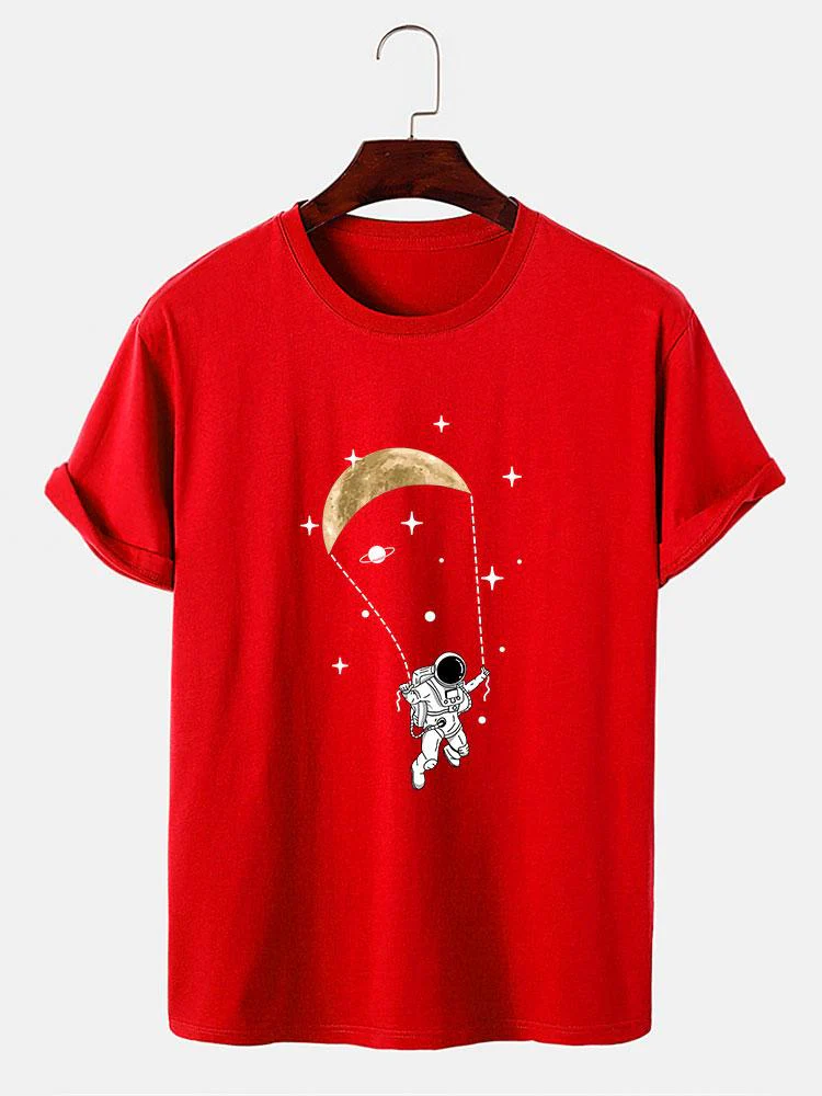 Lluís® | Astronaut Moon Print T-Shirt - Image 4