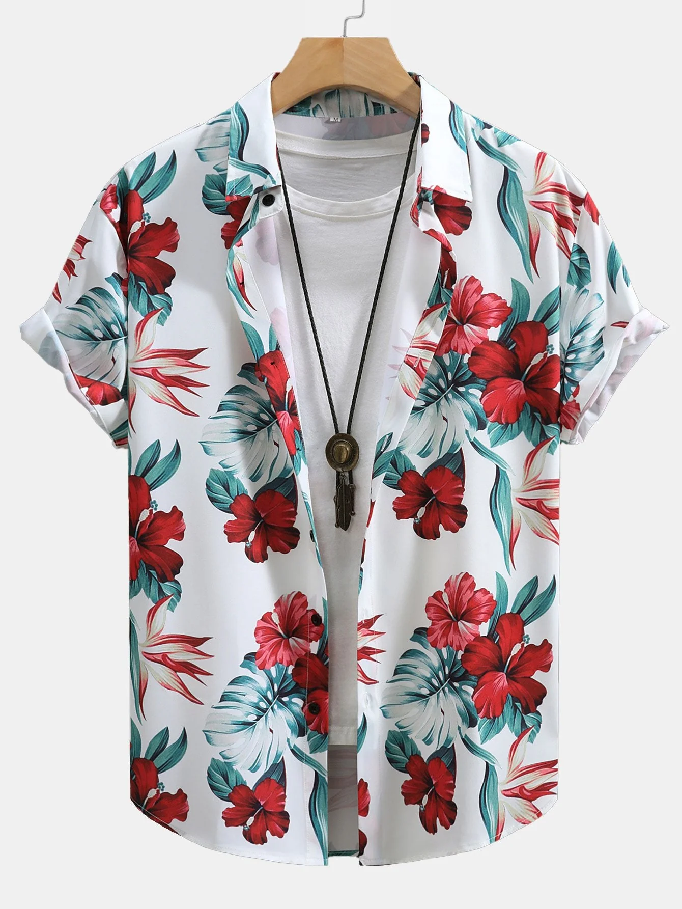 Logan® | Tropical Floral Print Button Up Shirt & Swim Shorts - Image 2