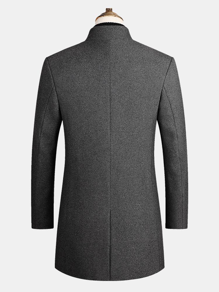 Logan | Stand Collar Woolen Overcoat - Image 4