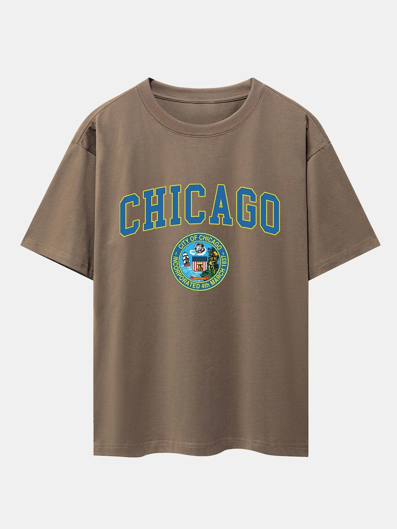 Lorenzo® | Chicago Coat Of Arms Print Drop Shoulder Oversize T-Shirt - Image 5