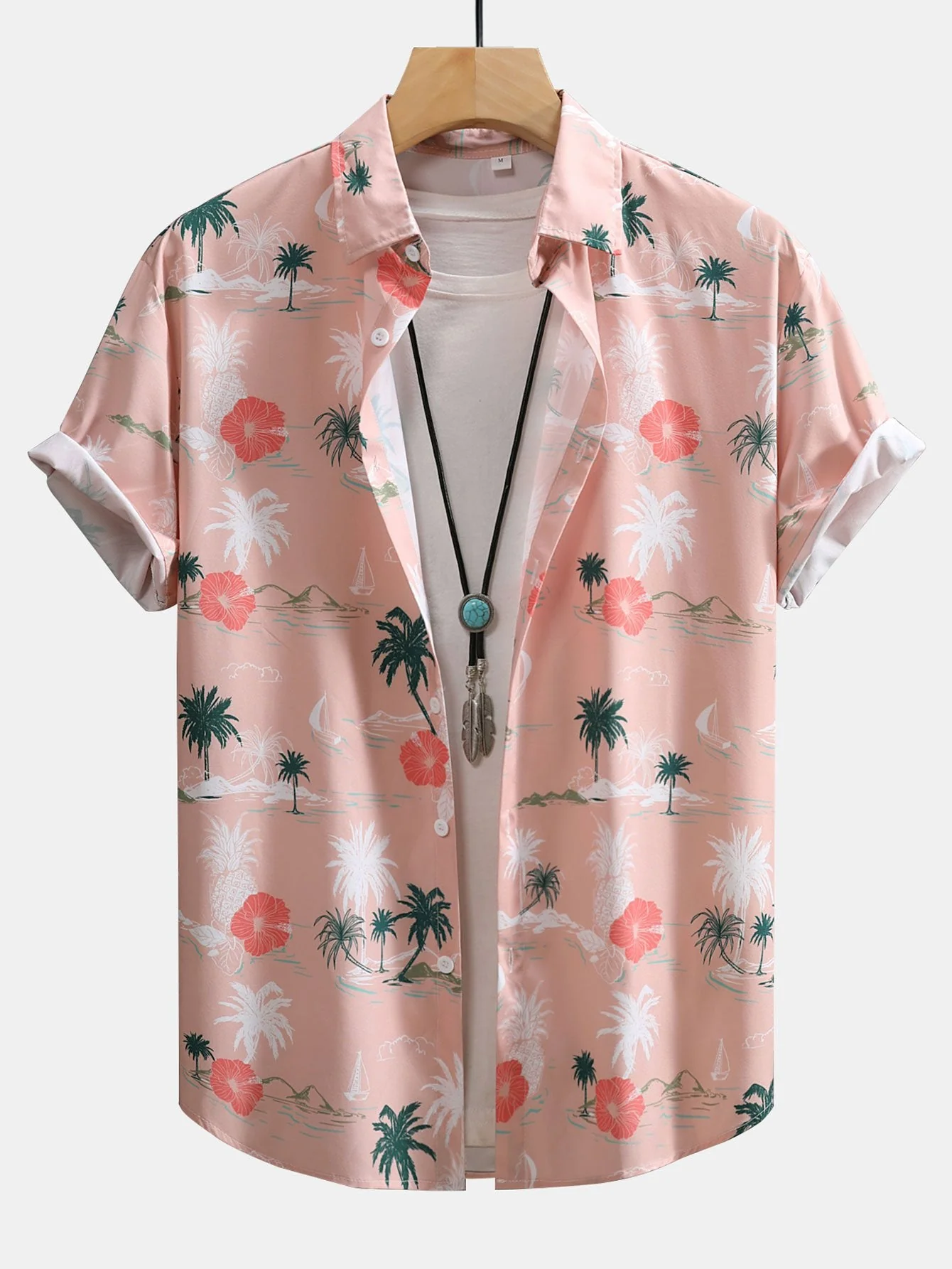 Lorenzo® | Tropical Plants Print Button Up Shirt & Swim Shorts - Image 2