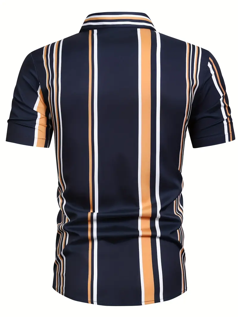 Lori® | Striped Short Sleeve Button For Men - Image 4