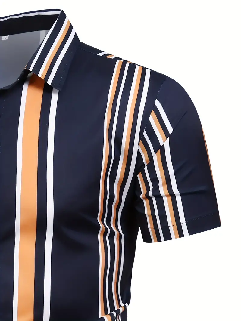 Lori® | Striped Short Sleeve Button For Men - Image 5