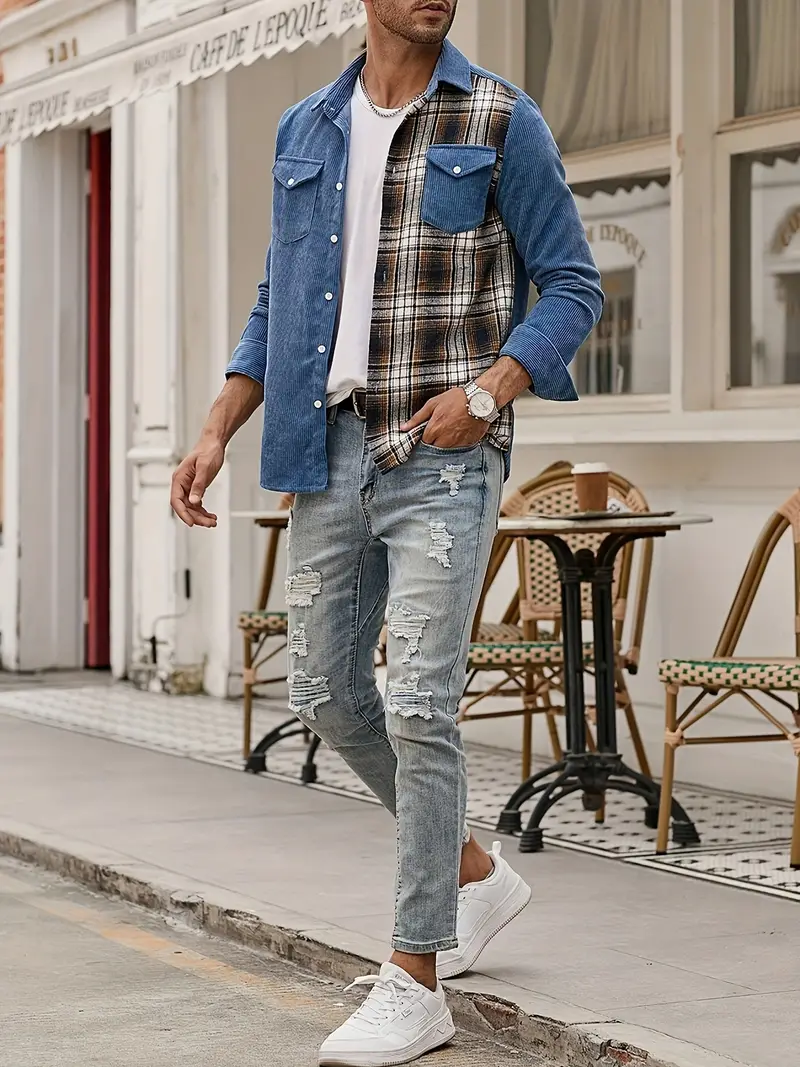 Lorne® | Patchwork Shirt With Buttons For Spring - Image 8