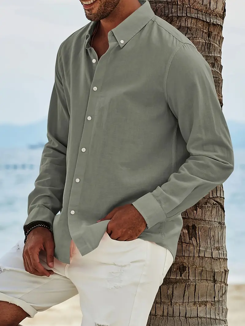 Lotis® | Casual Long-Sleeved Shirt With Button Placket - Image 12