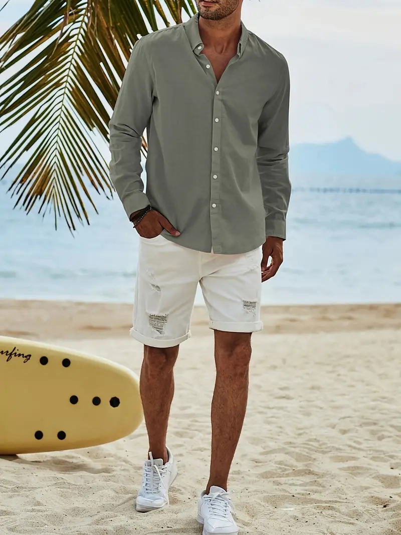 Lotis® | Casual Long-Sleeved Shirt With Button Placket - Image 13