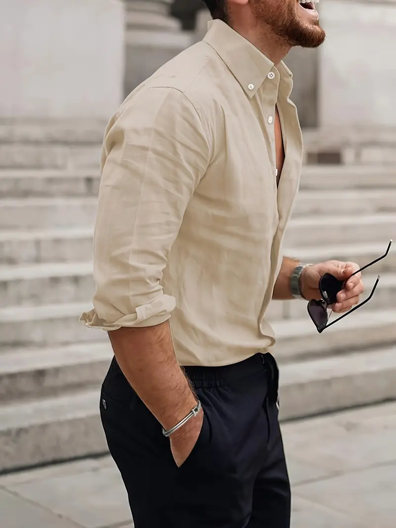 Lotis® | Casual Long-Sleeved Shirt With Button Placket - Image 5