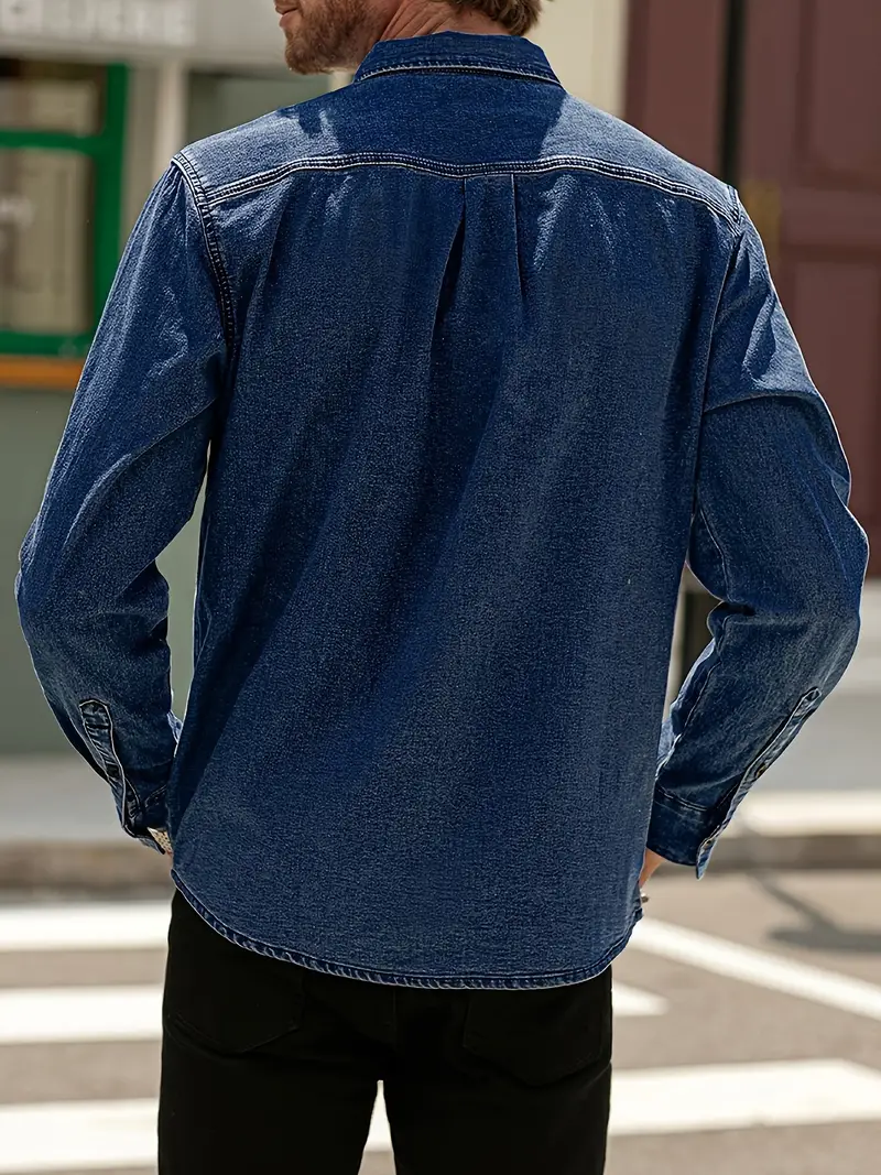 Lou® | Denim Long Sleeve Shirt For Men - Image 13