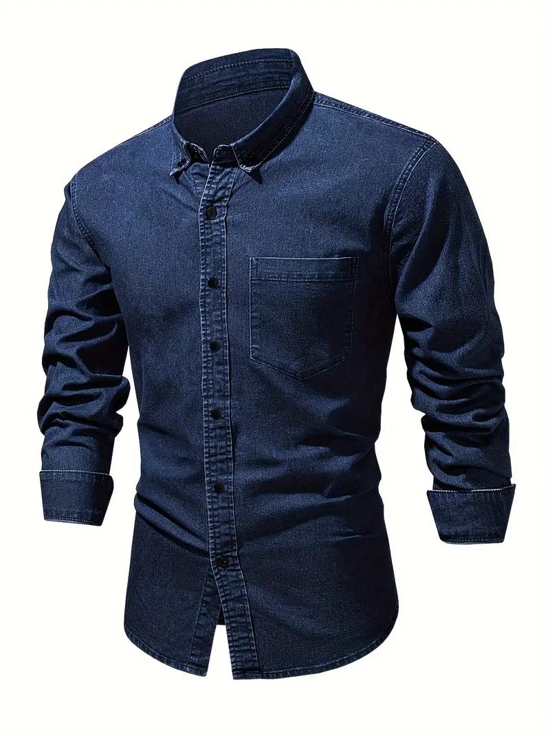 Lou® | Denim Long Sleeve Shirt For Men - Image 14