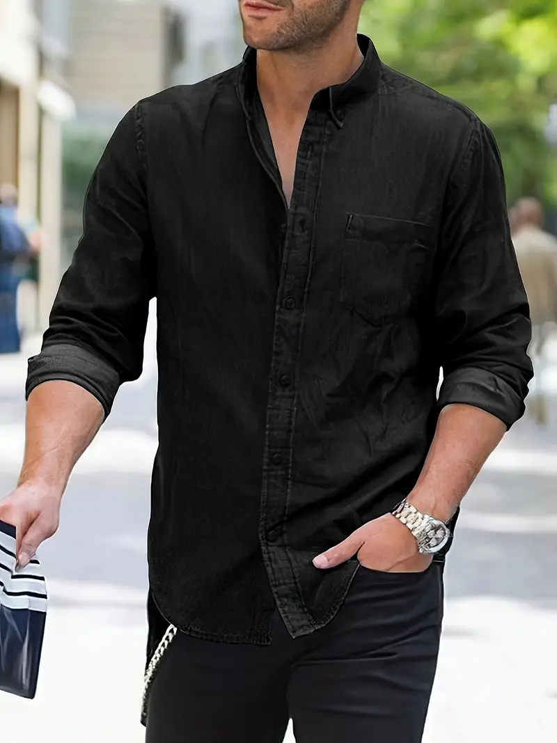Lou® | Denim Long Sleeve Shirt For Men - Image 2