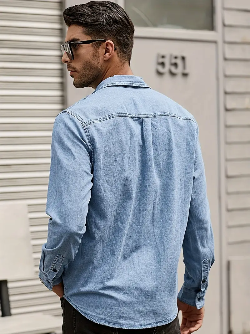 Lou® | Denim Long Sleeve Shirt For Men - Image 20