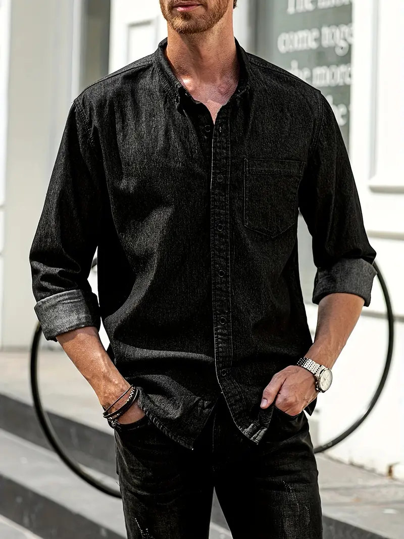 Lou® | Denim Long Sleeve Shirt For Men - Image 25