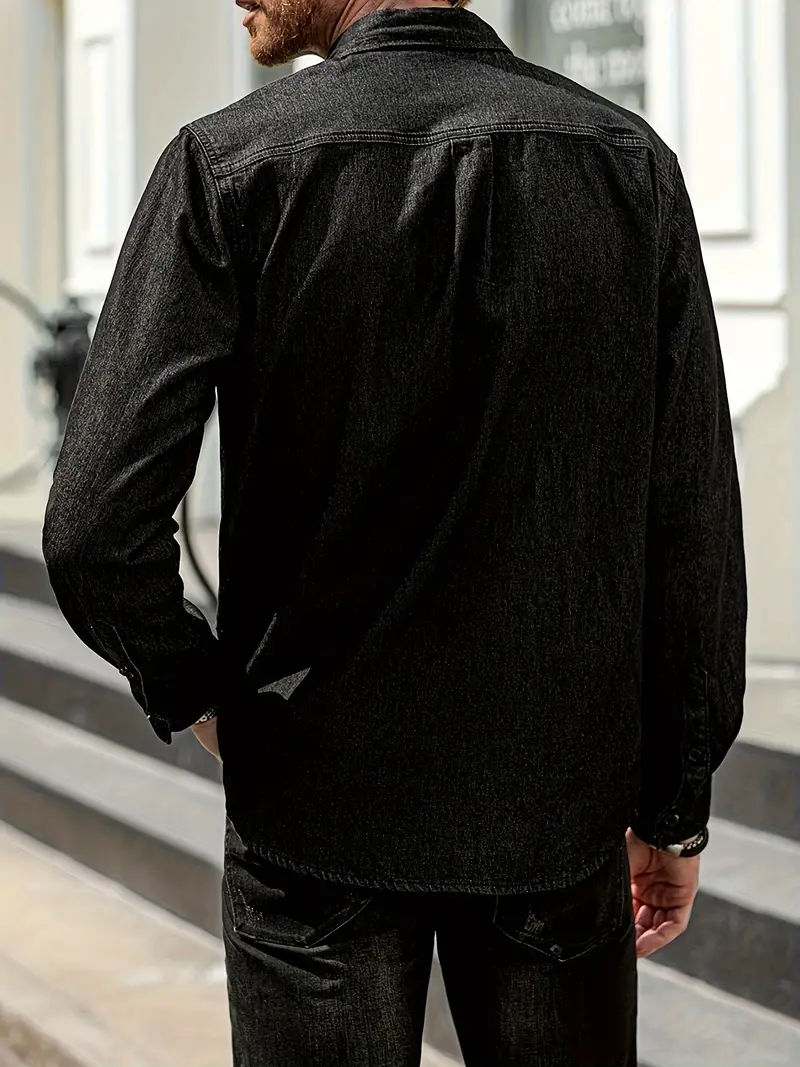 Lou® | Denim Long Sleeve Shirt For Men - Image 3