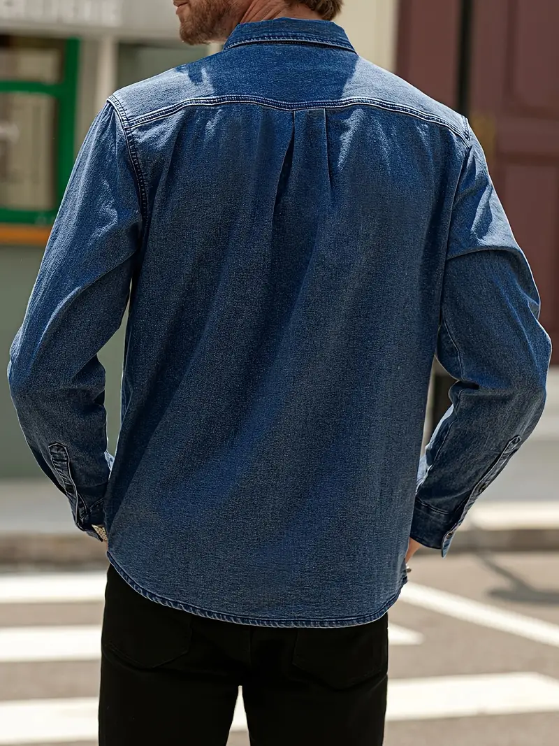 Lou® | Denim Long Sleeve Shirt For Men - Image 8