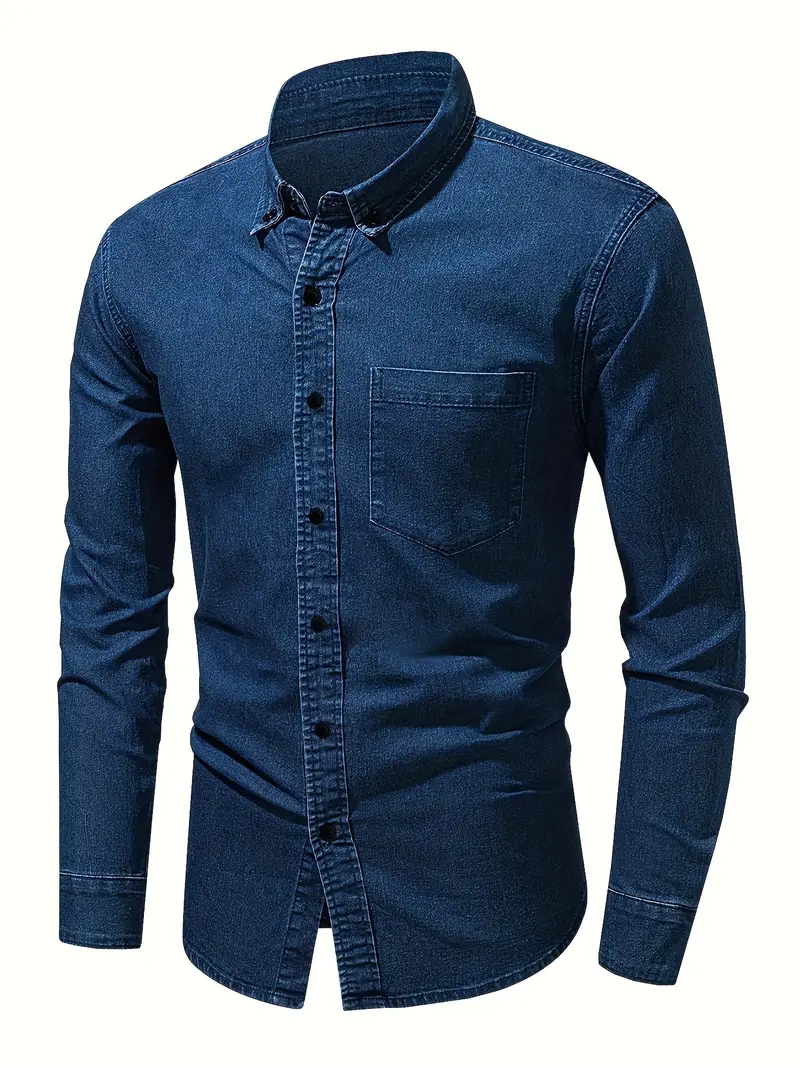 Lou® | Denim Long Sleeve Shirt For Men - Image 9