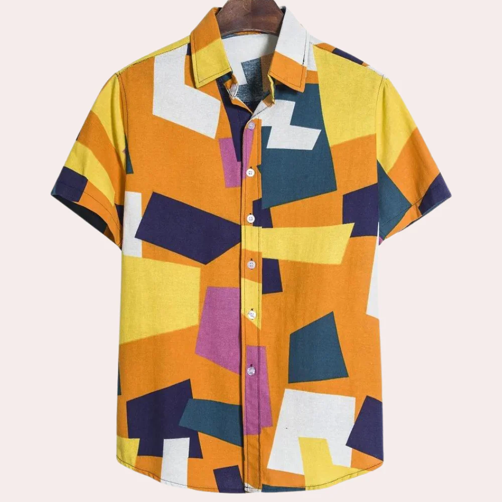 Louis® | Men's Fashionable Geometric Print Shirt - Image 2
