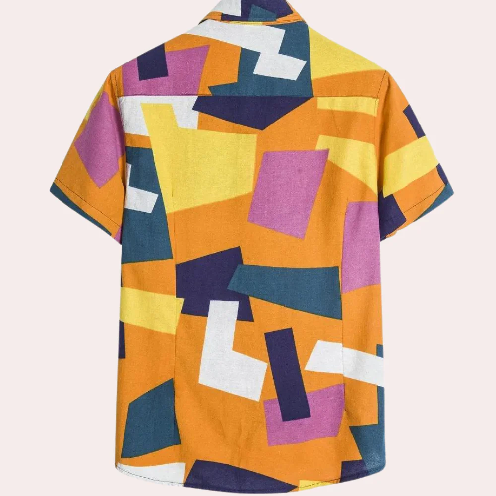 Louis® | Men's Fashionable Geometric Print Shirt - Image 3