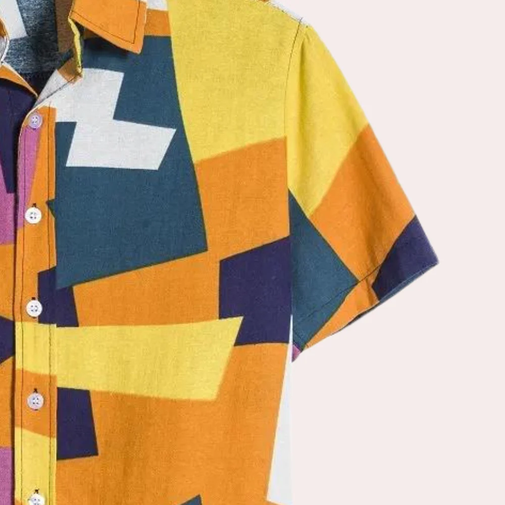 Louis® | Men's Fashionable Geometric Print Shirt - Image 4