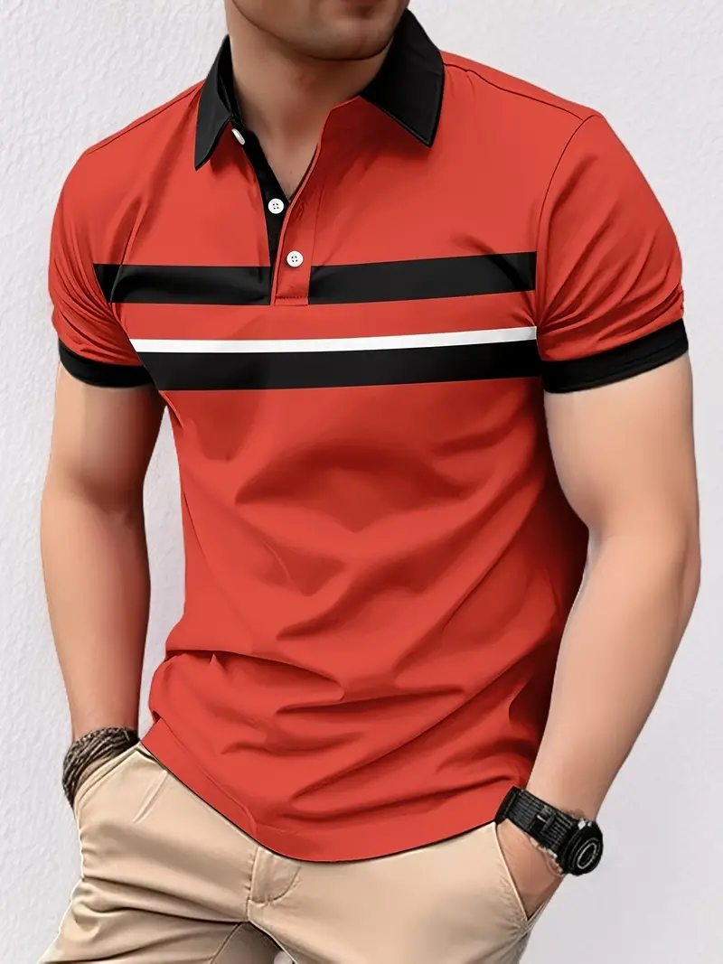 Loy® | Regular-Fit, Color-Blocked Golf Shirt For Spring - Image 7