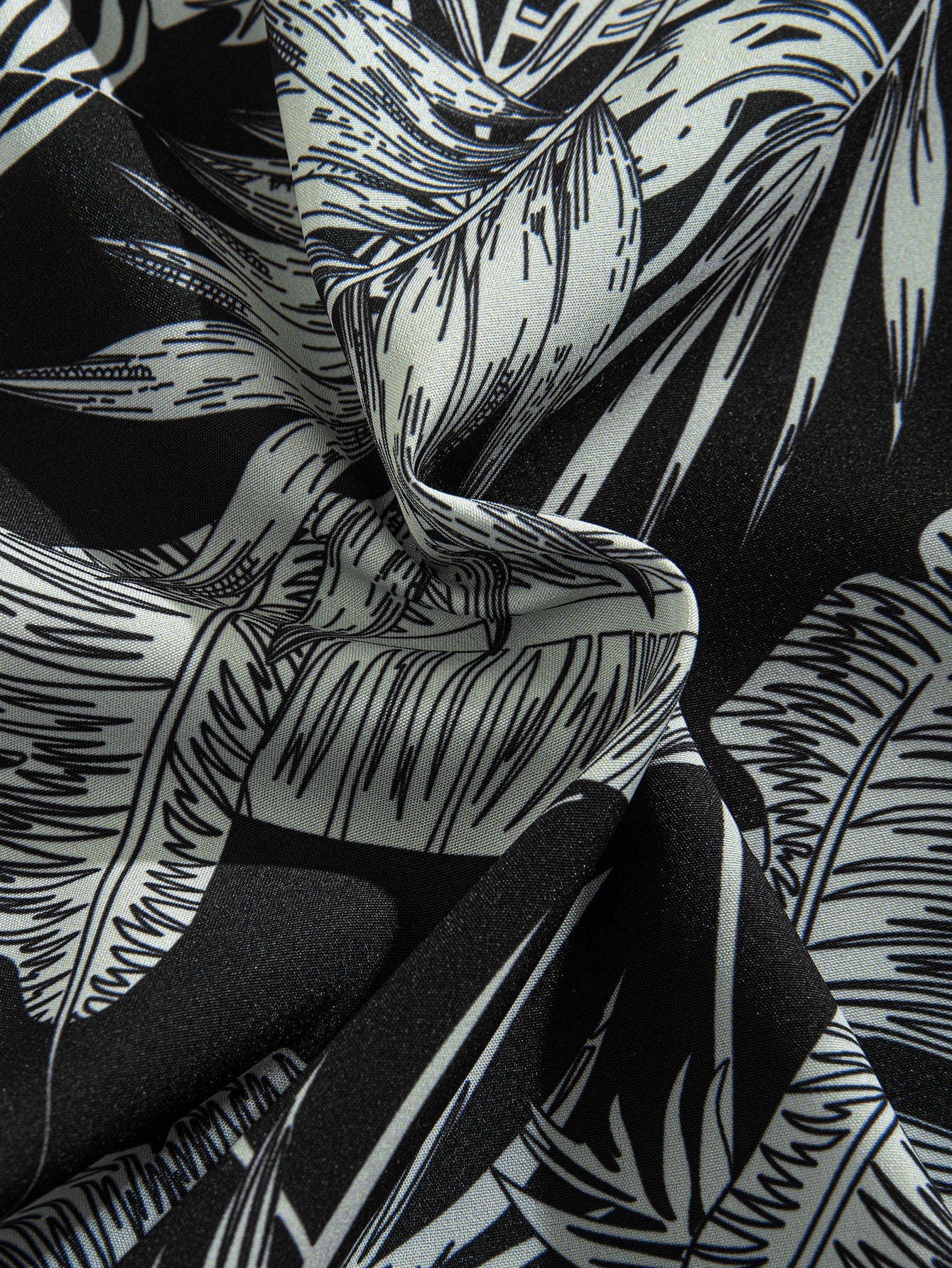 Luca® | Tropical Plants Print Button Up Shirt & Drawstring Swim Shorts - Image 11