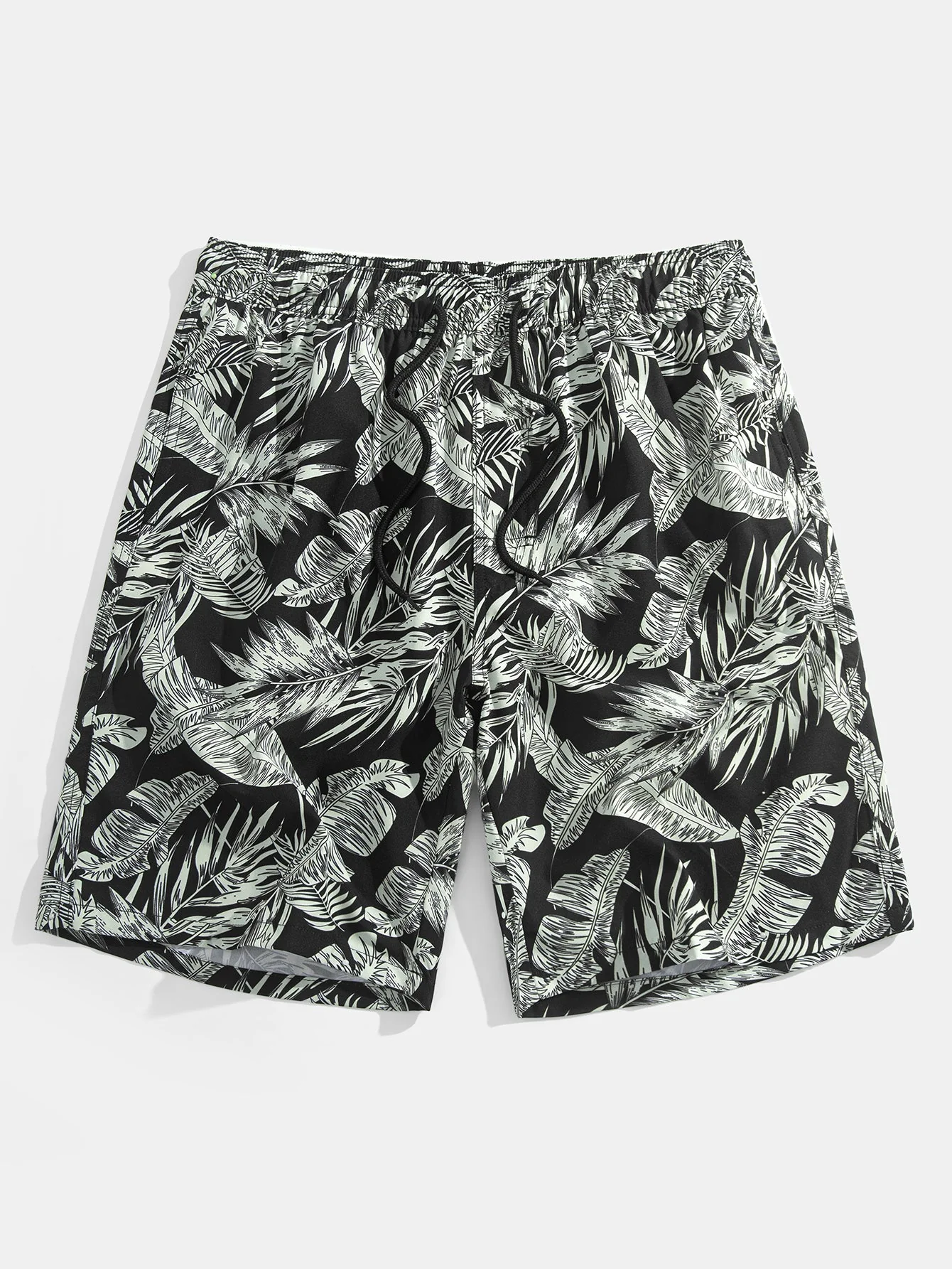 Luca® | Tropical Plants Print Button Up Shirt & Drawstring Swim Shorts - Image 4