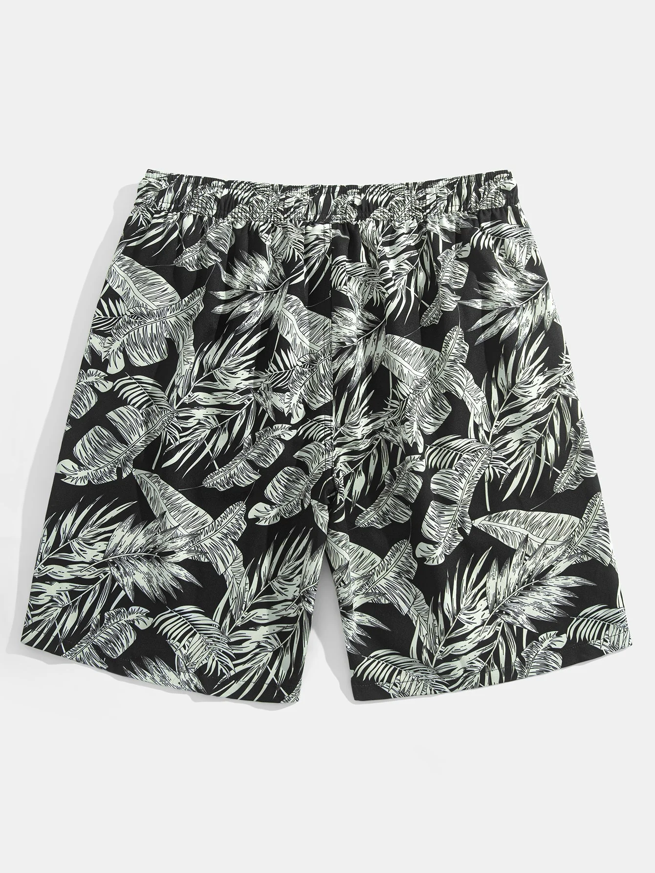 Luca® | Tropical Plants Print Button Up Shirt & Drawstring Swim Shorts - Image 5