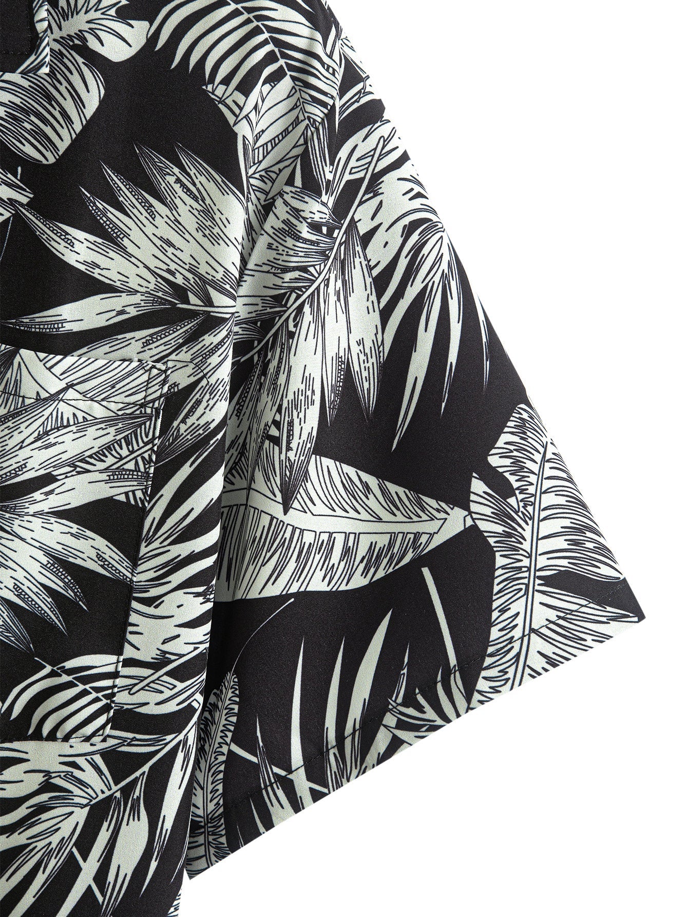 Luca® | Tropical Plants Print Button Up Shirt & Drawstring Swim Shorts - Image 7