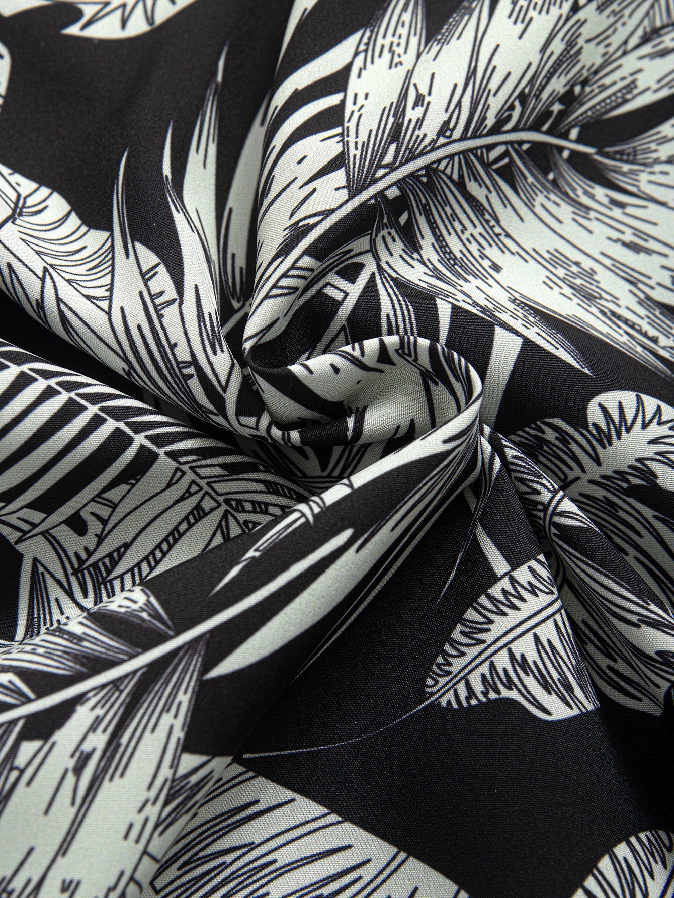 Luca® | Tropical Plants Print Button Up Shirt & Drawstring Swim Shorts - Image 8