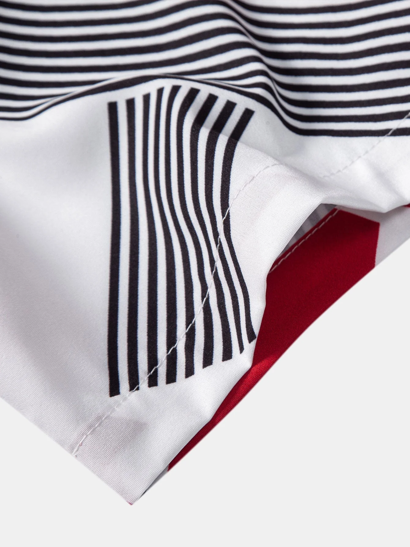 Lucas® | Color Block Geometry Print Button Up Shirt & Man Mid Length Drawstring Swim Shorts - Image 10