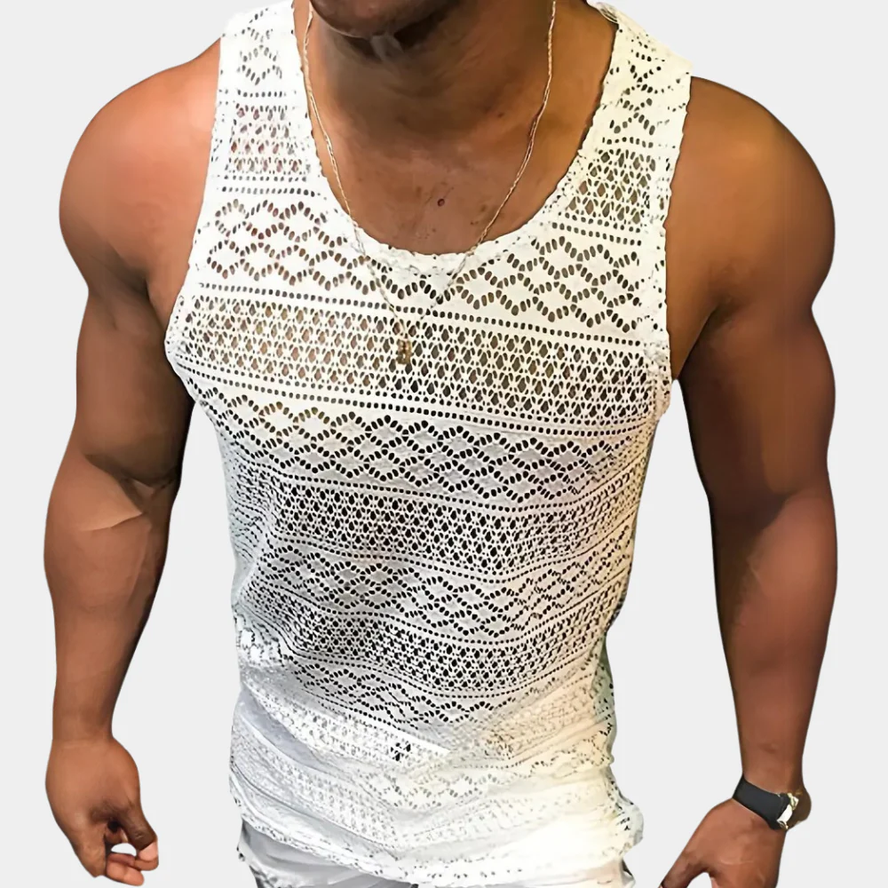 Lucas® | Fashionable hollow out tank top for men - Image 2