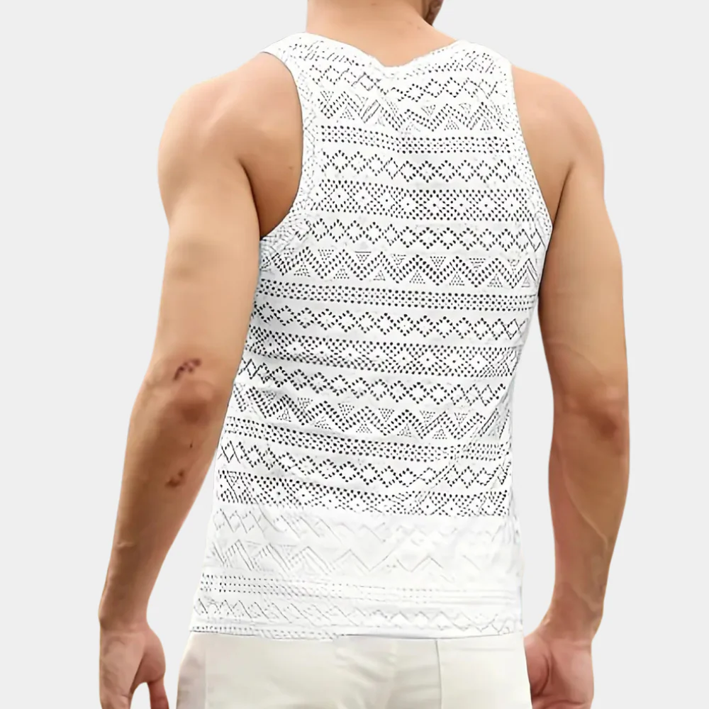 Lucas® | Fashionable hollow out tank top for men - Image 3