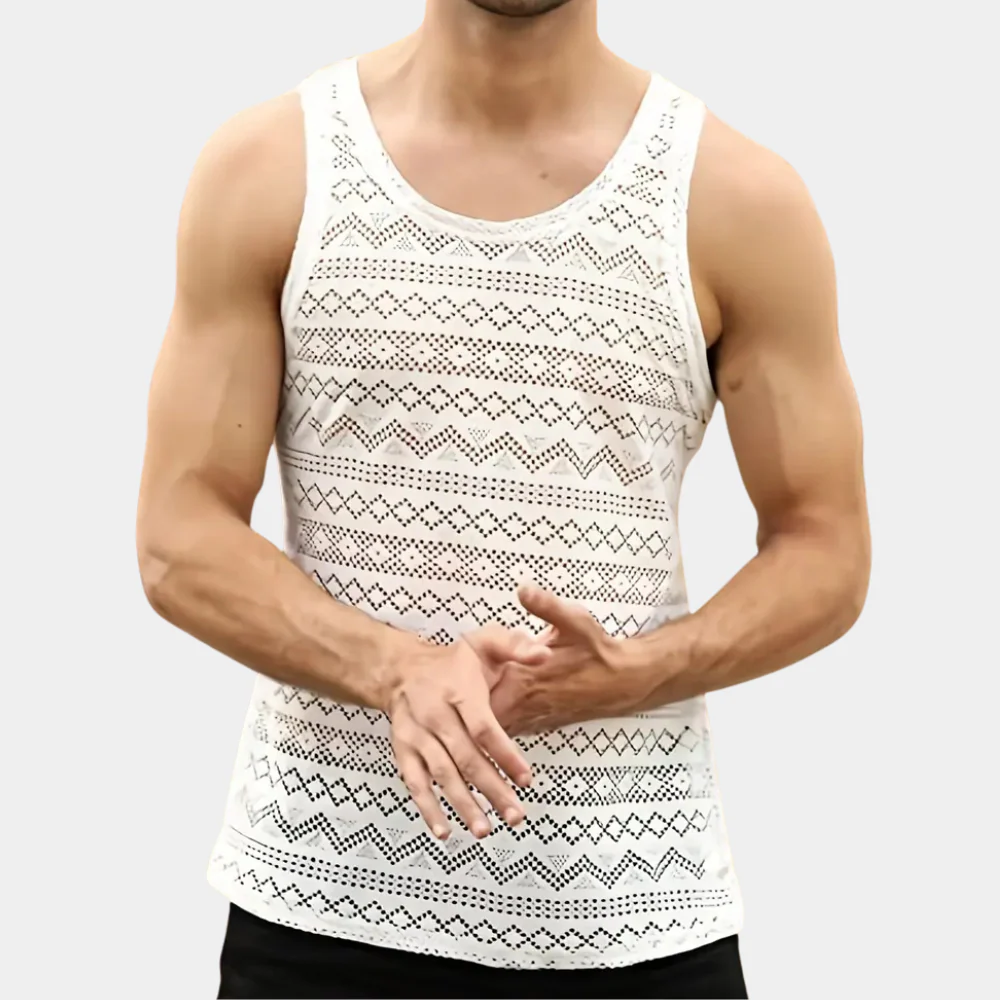 Lucas® | Fashionable hollow out tank top for men - Image 4