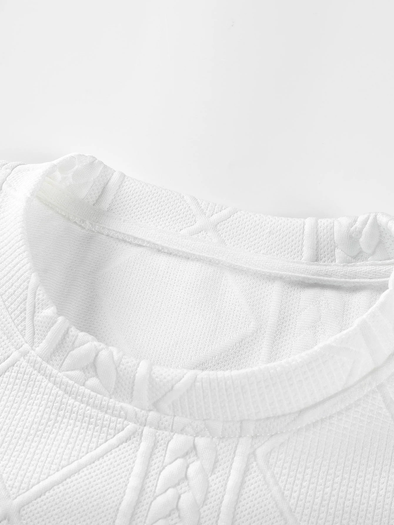 Lucas® | Long Sleeved T-Shirt With Curved Hem In Geometric Jacquard & Cargo Joggers In Corduroy With Drawstring - Image 8