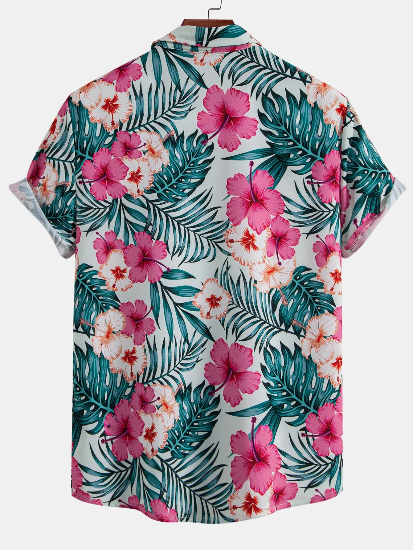 Lucas® | Tropical Flowers Print Button Up Shirt & Zip Pocket Swim Shorts - Image 3