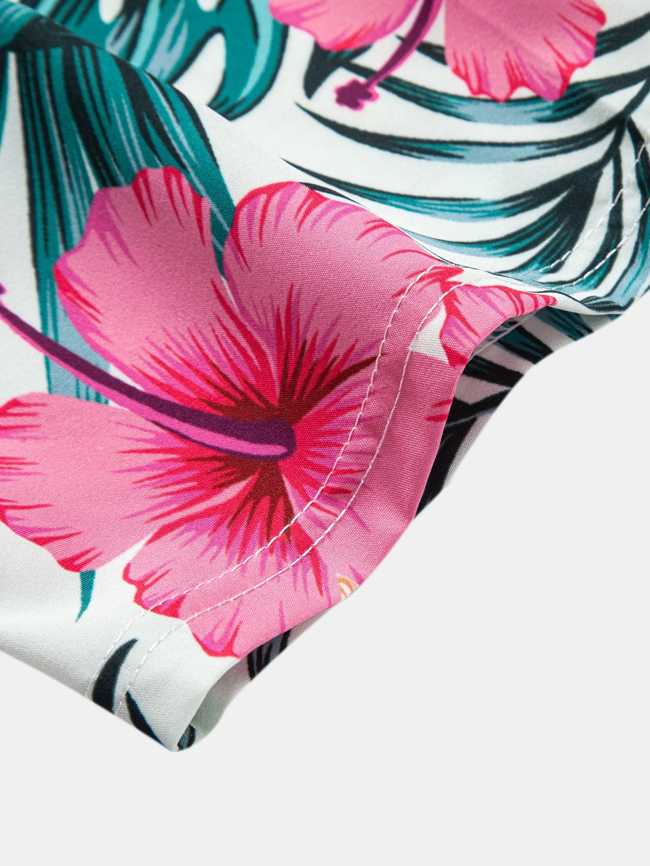 Lucas® | Tropical Flowers Print Button Up Shirt & Zip Pocket Swim Shorts - Image 6
