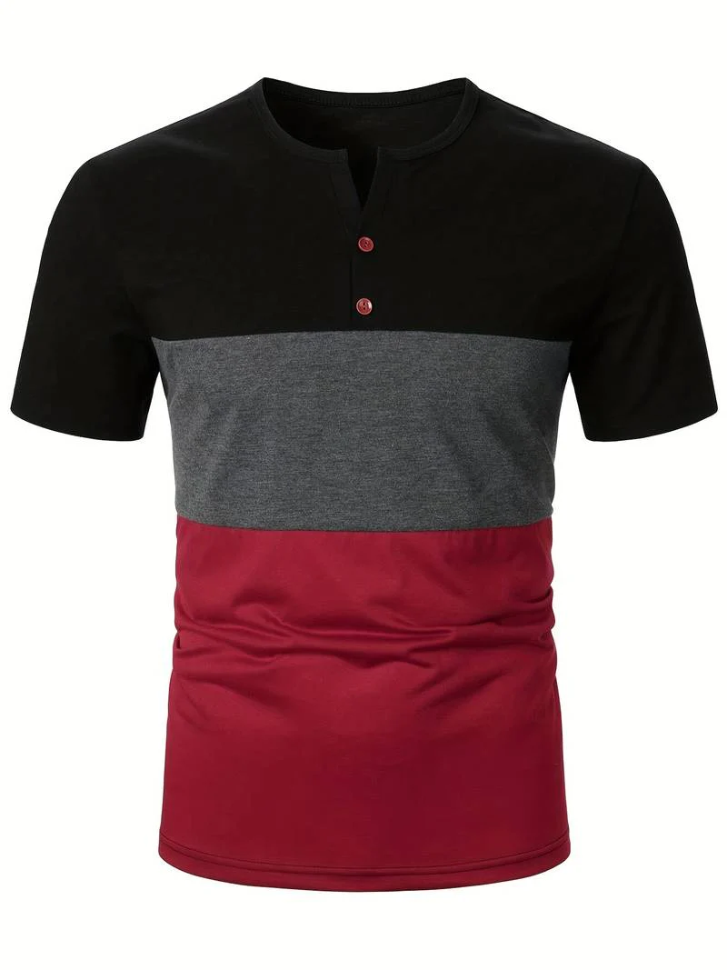 Lucia® | T-Shirt With Different Color Blocks For Men - Image 10