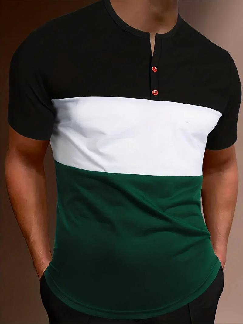 Lucia® | T-Shirt With Different Color Blocks For Men - Image 16