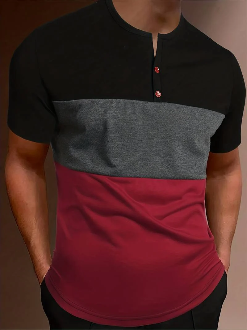Lucia® | T-Shirt With Different Color Blocks For Men - Image 17