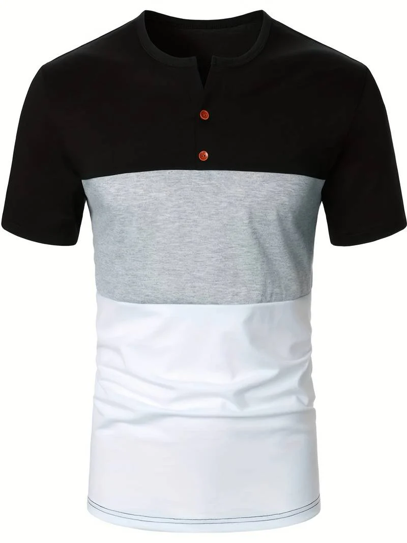 Lucia® | T-Shirt With Different Color Blocks For Men - Image 2