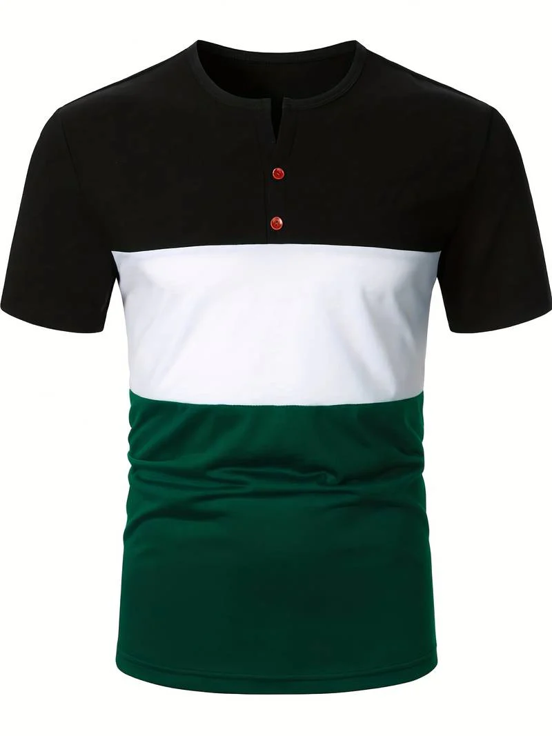 Lucia® | T-Shirt With Different Color Blocks For Men - Image 8