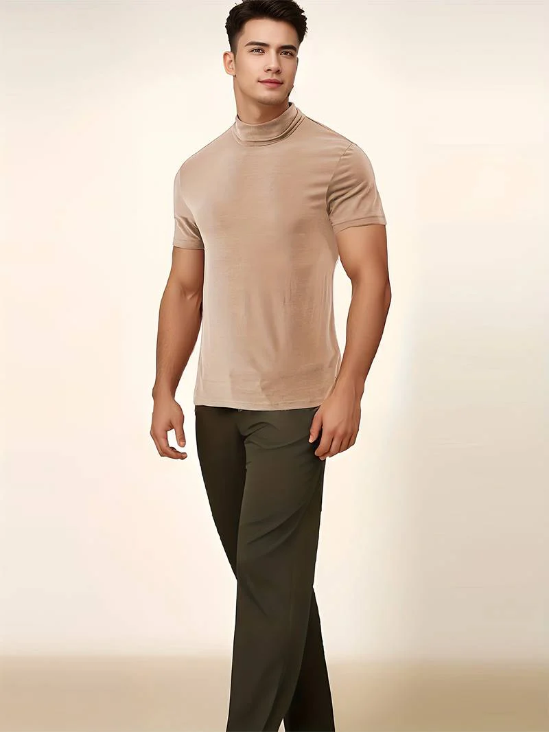 Lucian® | Casual Short Sleeve Turtleneck T-Shirt - Image 27