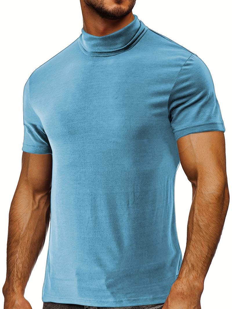 Lucian® | Casual Short Sleeve Turtleneck T-Shirt - Image 37