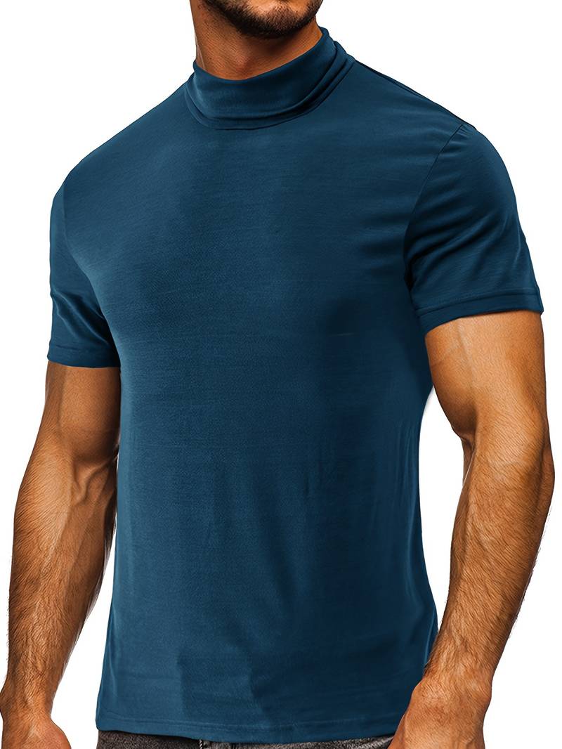 Lucian® | Casual Short Sleeve Turtleneck T-Shirt - Image 40