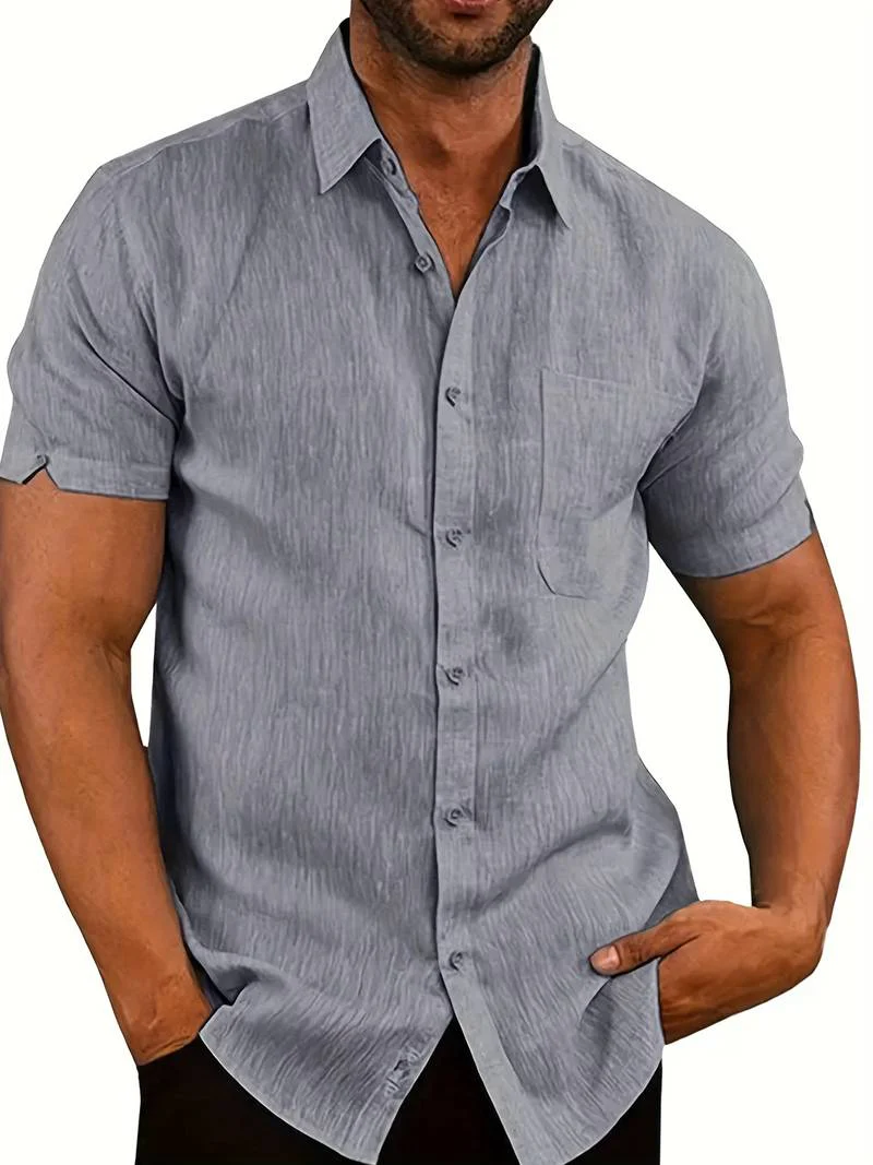 Luciana® | Plain Short Sleeve Shirt For Men - Image 10
