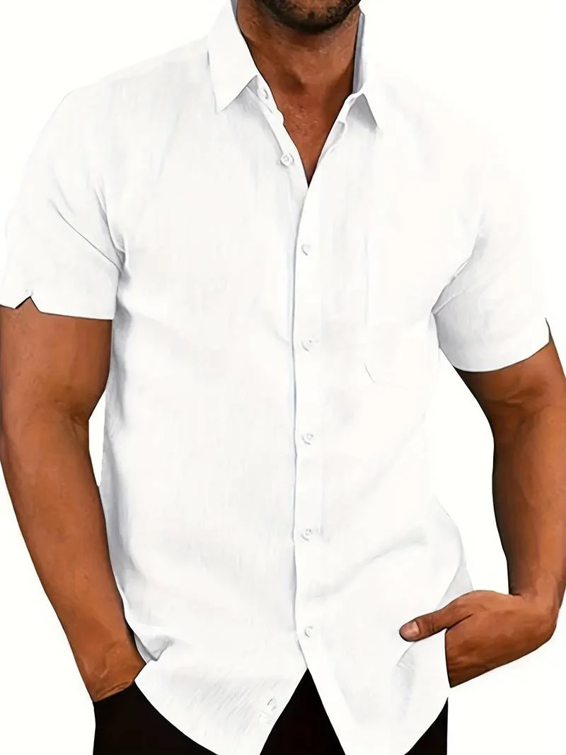 Luciana® | Plain Short Sleeve Shirt For Men - Image 11