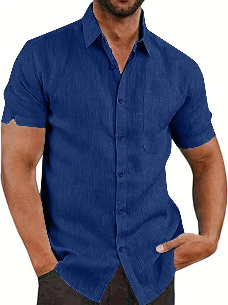 Luciana® | Plain Short Sleeve Shirt For Men - Image 12