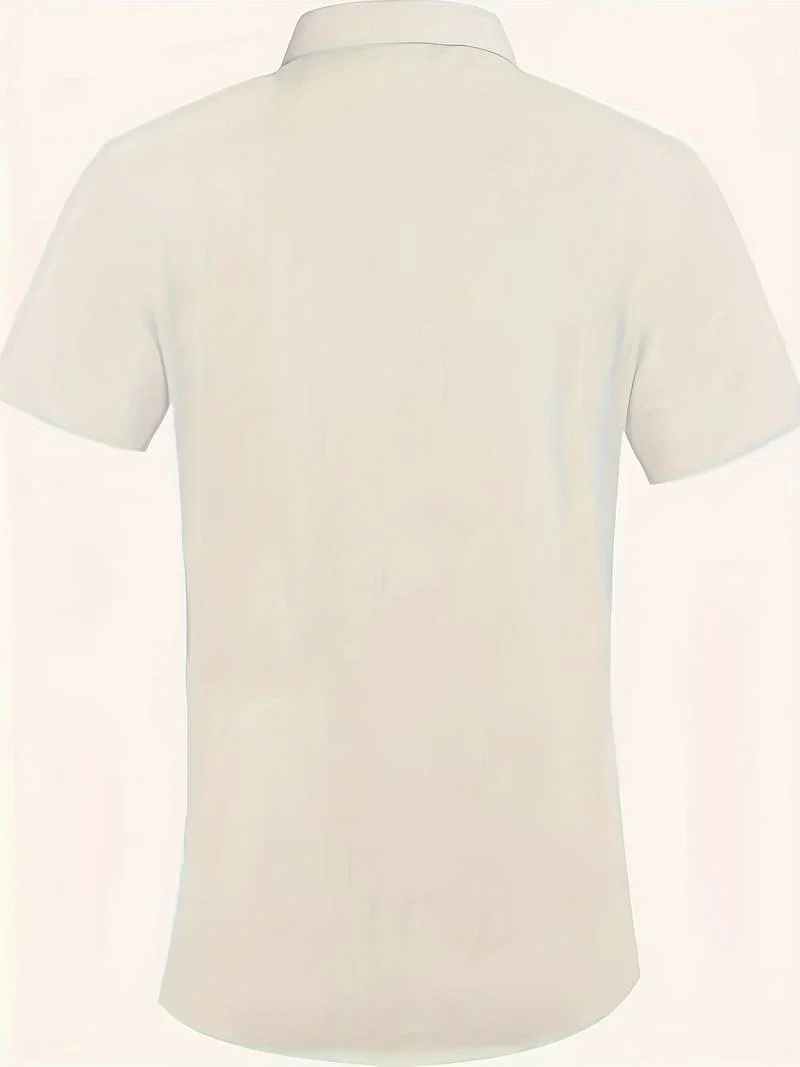 Luciana® | Plain Short Sleeve Shirt For Men - Image 4