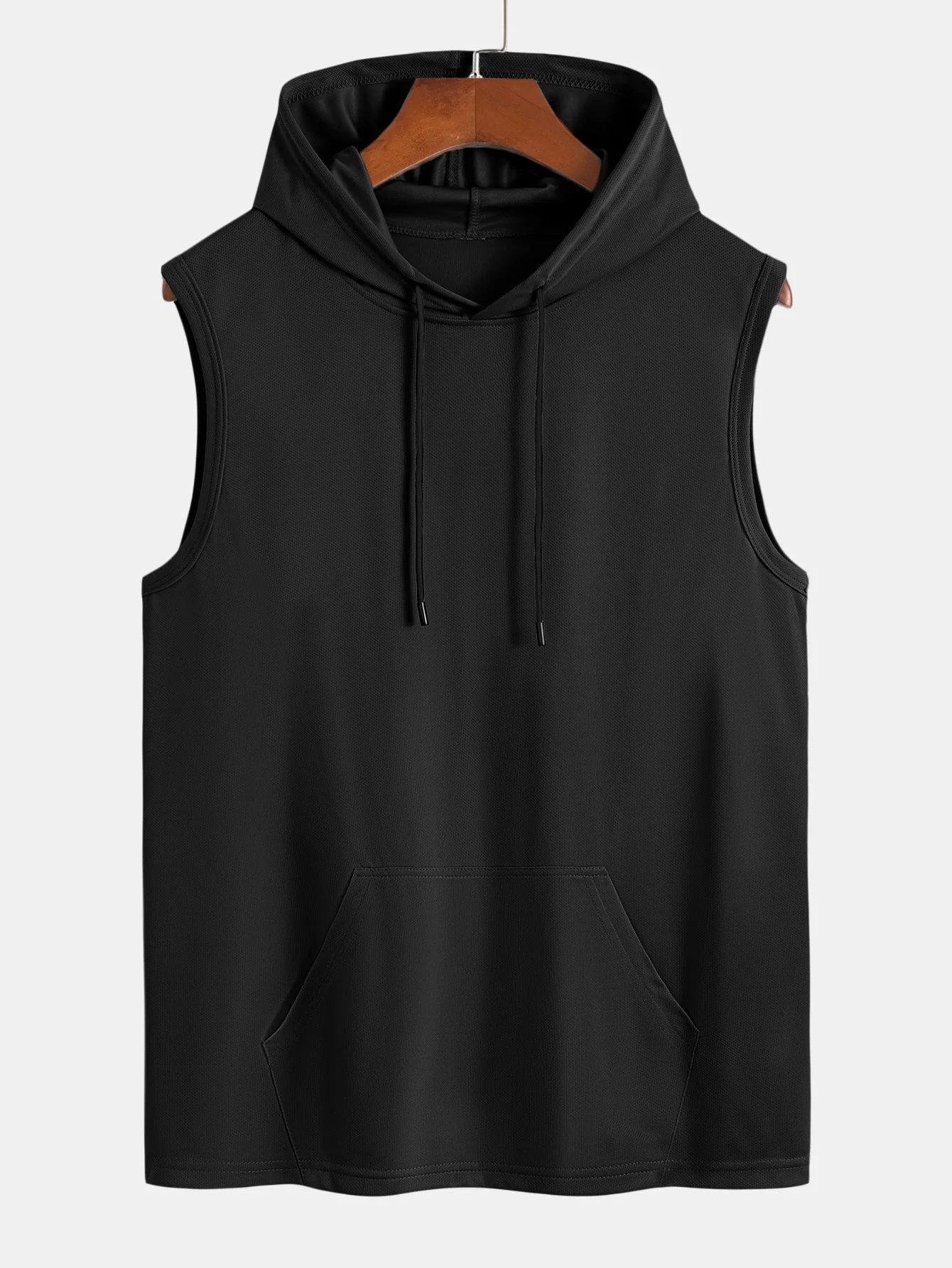Luciano® | Athletic Mesh Kangaroo Pocket Hooded Tank - Image 3