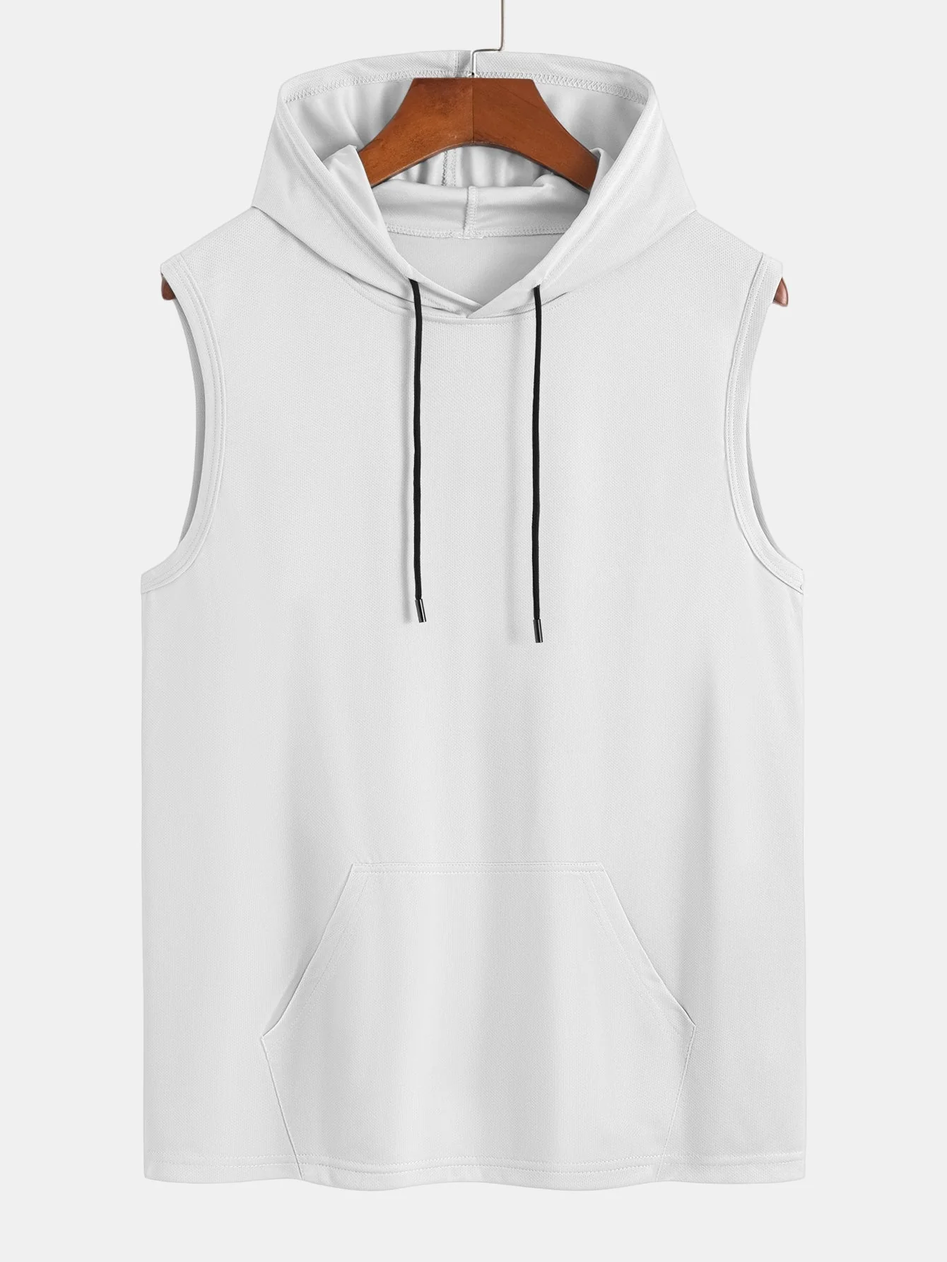 Luciano® | Athletic Mesh Kangaroo Pocket Hooded Tank - Image 7